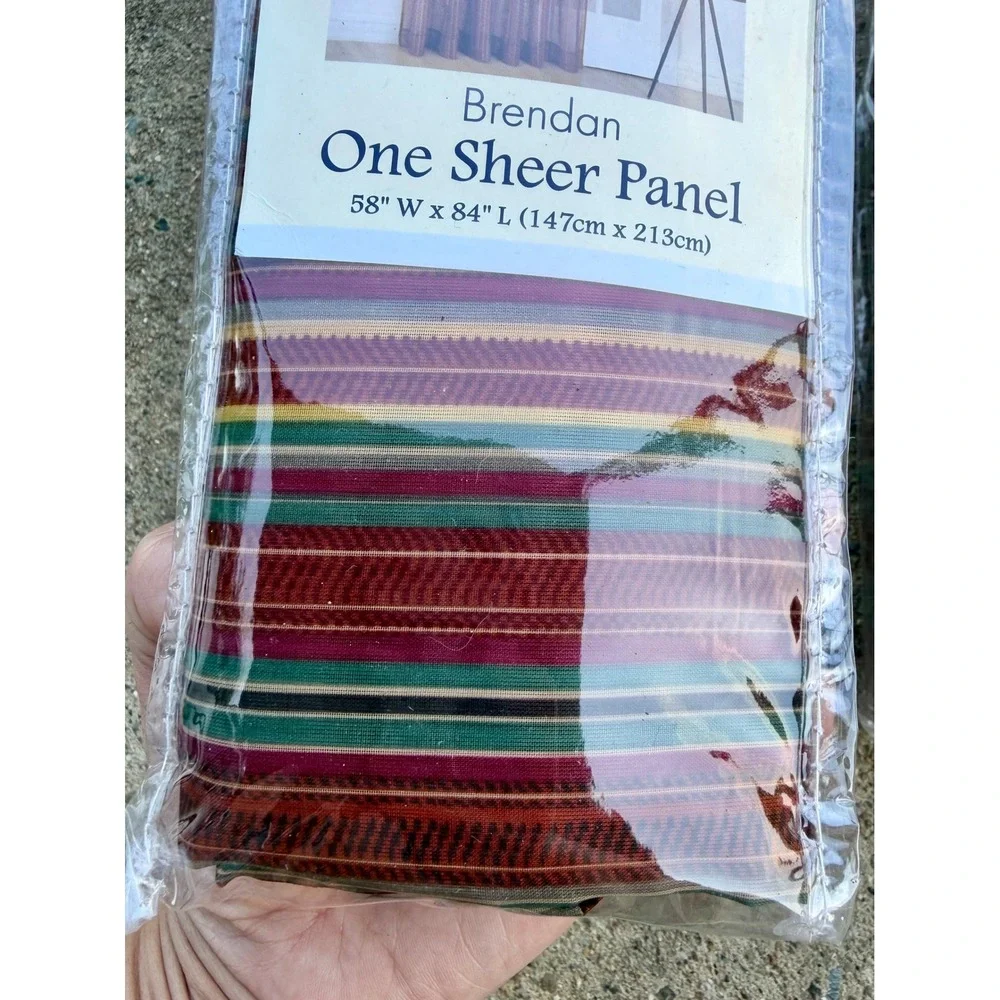 Ellery Homestyles Brendan Sheer Curtain Panels 58x84 Set of 2 Striped Multicolor